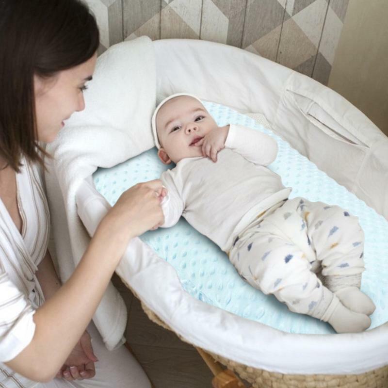 Almohadilla elástica portátil para cambiador de pañales de bebé, cubierta de cambio de punto para niños, cama biónica, nido infantil, 74x45cm