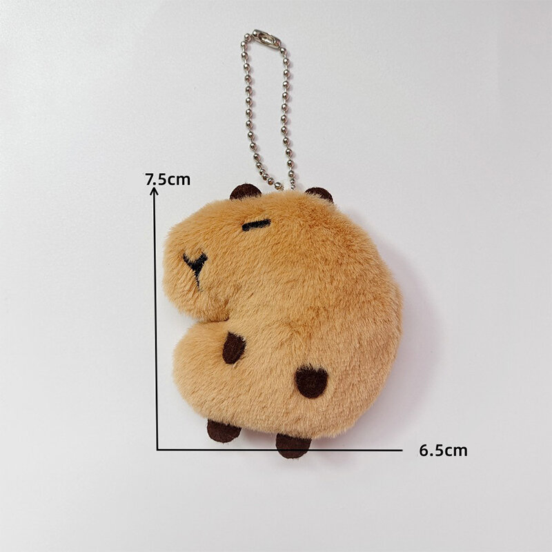 Boneka hewan Capybara lembut kreatif boneka bintang mainan mencicit tas kartun liontin rantai kunci ransel tas mobil gantungan kunci
