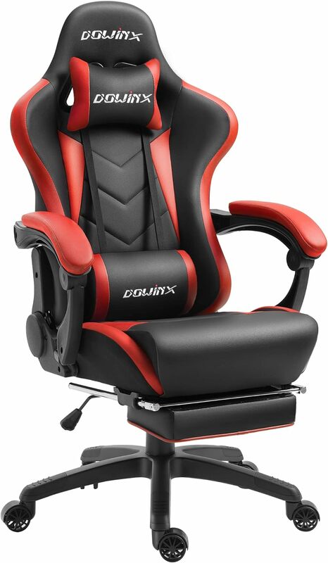 Dowinx-Chaise de jeu ergonomique, fauteuil inclinable de style course avec support lombaire de massage, fauteuil de bureau pour ordinateur, cuir PU, E-dehors