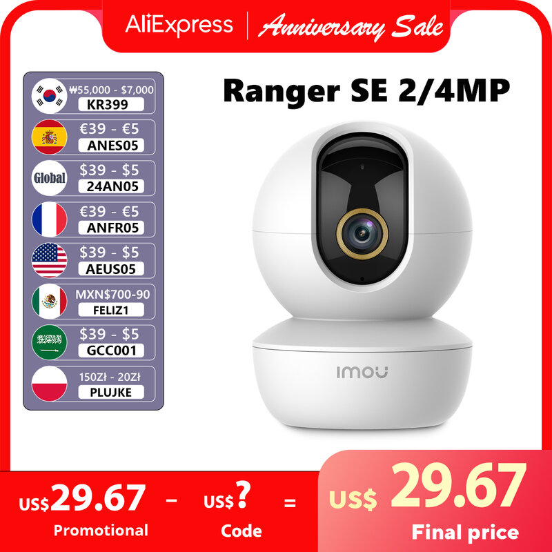 IMOU Ranger SE 4MP 4X Zoom Digital AI Kamera Deteksi Manusia Kamera Pengintai Keamanan Bayi Nirkabel Ip CCTV Dalam Ruangan 4MP