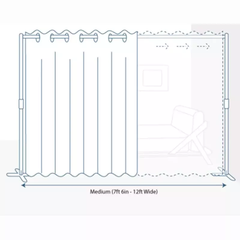Room Divider Kit - Medium A Cubicle Office Partition Wall Midnight Black (Room/Dividers/Now) 8ft Tall X 7ft 6in - 12ft Wide Desk