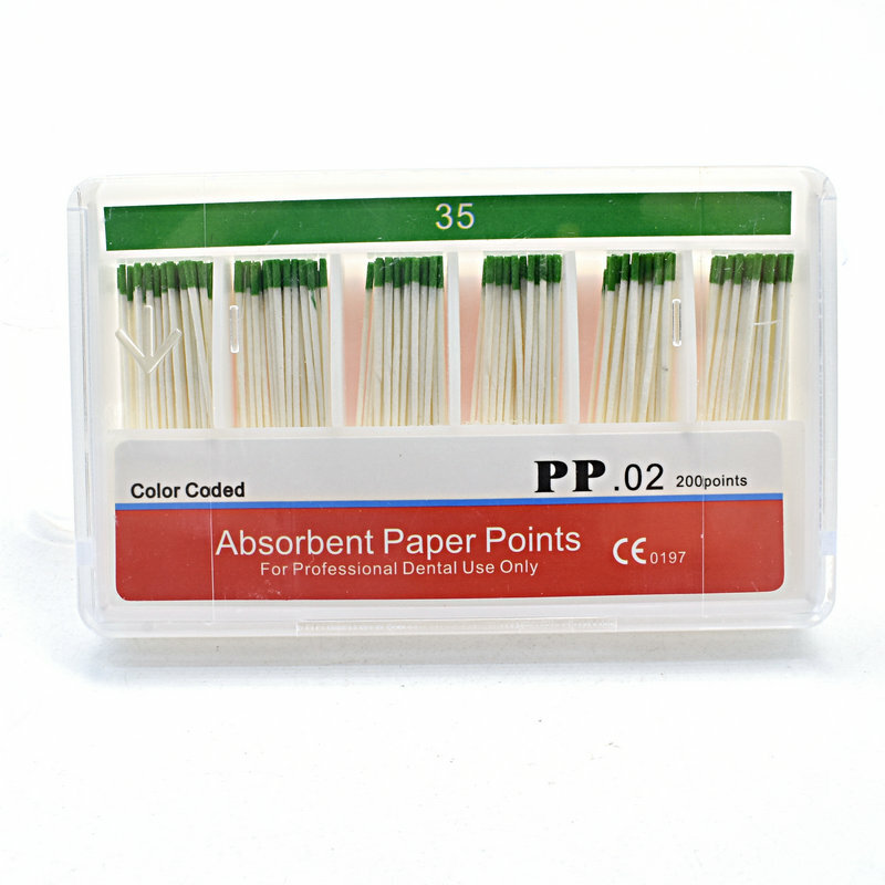 Absorbant dentaire en fibre de coton, 0.02 points de papier, 15 à 40 racines, endodontie, produit de dentiste, 45-80