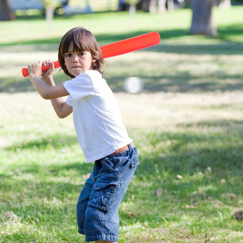 Conjunto de bastão de beisebol para crianças, 4 conjuntos, plástico, bastão, bola flexível, brinquedo para crianças, esportes ao ar livre