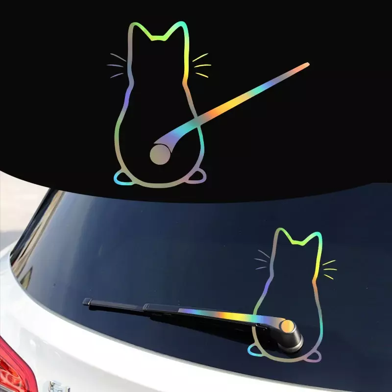 Автомобильные наклейки художественный дизайн забавная кошка окно заднее стекло украшение автомобиля Стильные наклейки и наклейки