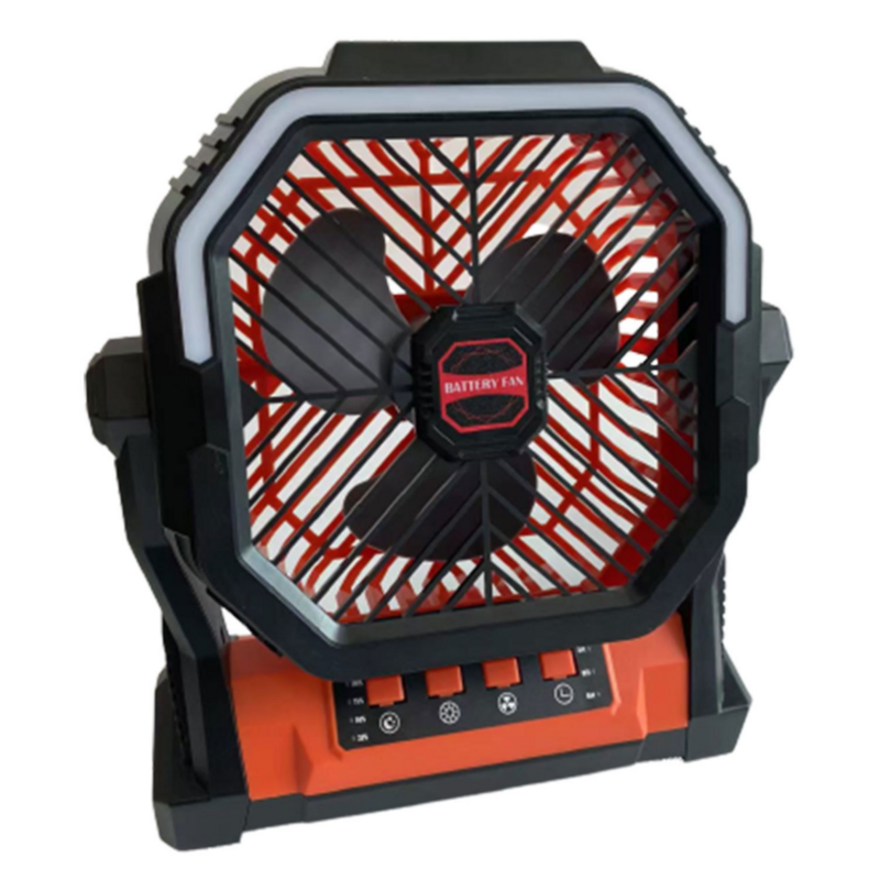 2023 Outdoor Fan Remote USB Rechargeable Electric Fan 270 Rotate 3D Loop Portable Mute LED Lamp Camping Emergency Power Bank Fan