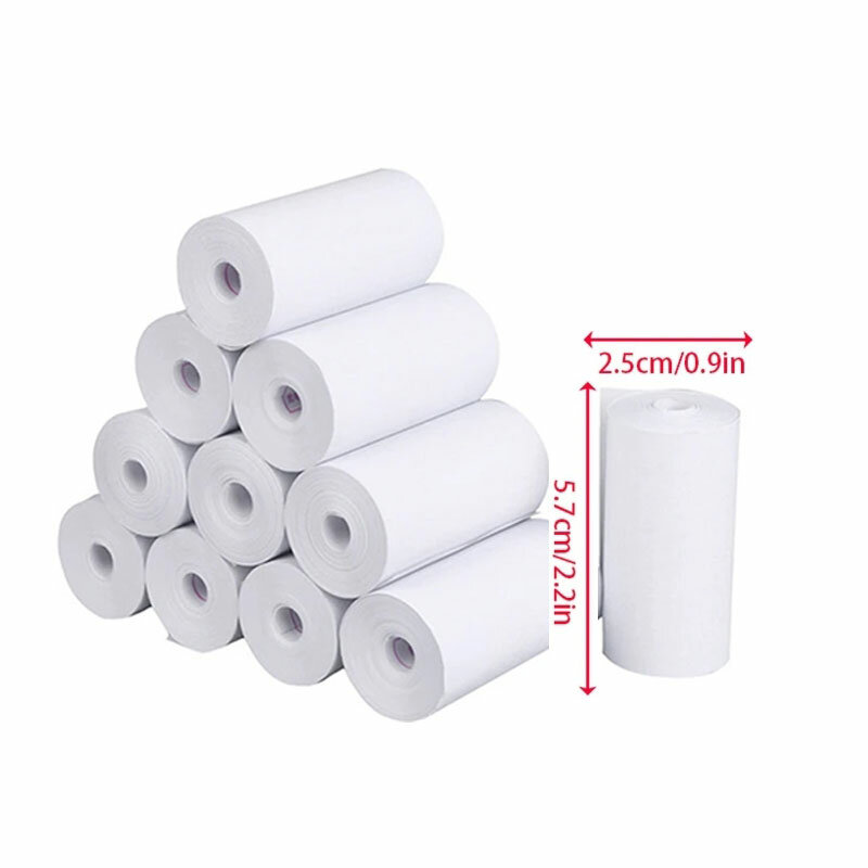 12Rolls 57x25 MM Thermal Paper White Children Camera Instant Print Kids Camera Printing Paper Replacement Accessories Parts
