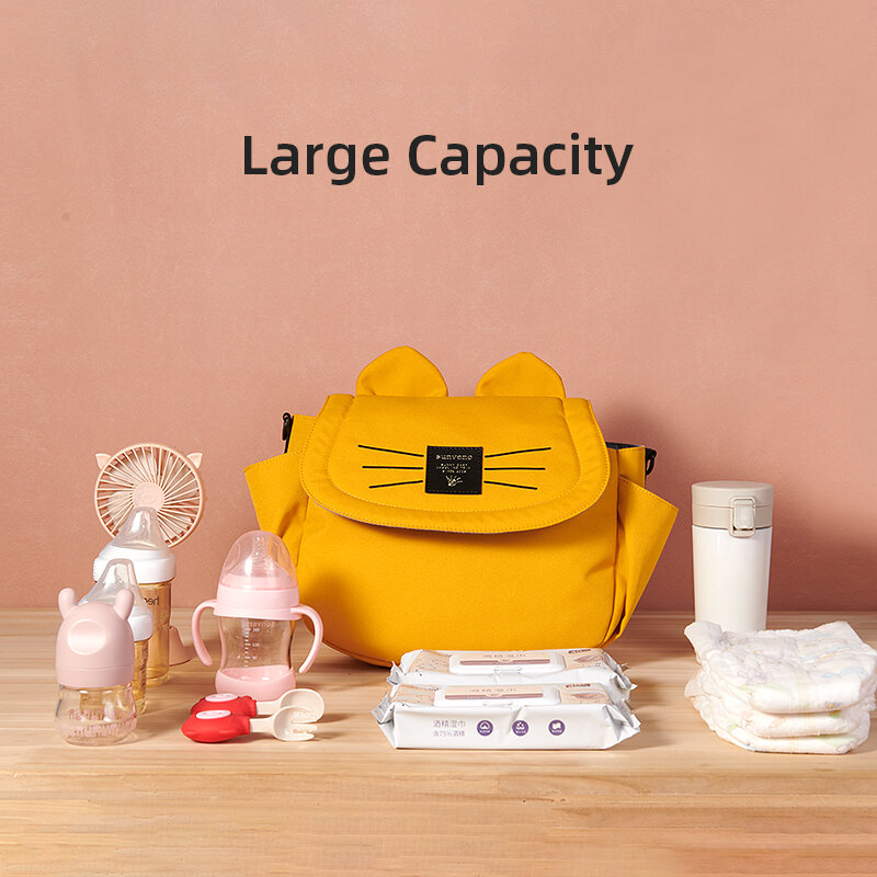 Sunveno-大容量の猫おむつバッグ,旅行用バッグ,マタニティユニバーサル,ベビーカーオーガナイザー