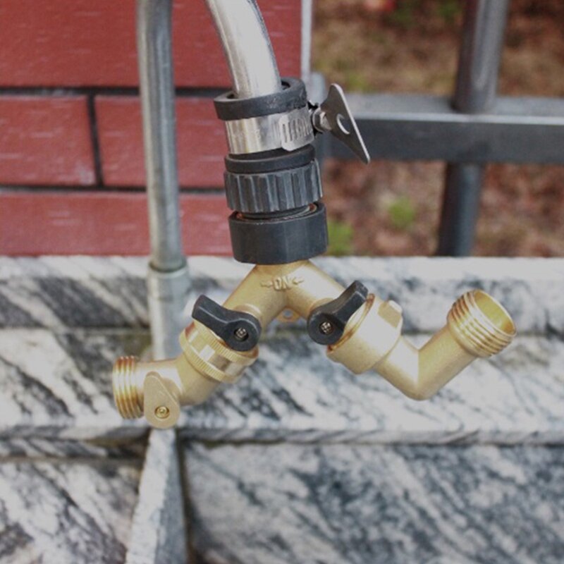 Konektor keran siku 3/4 inci selang kuningan konektor selang taman untuk RV air hookops & keran perumahan