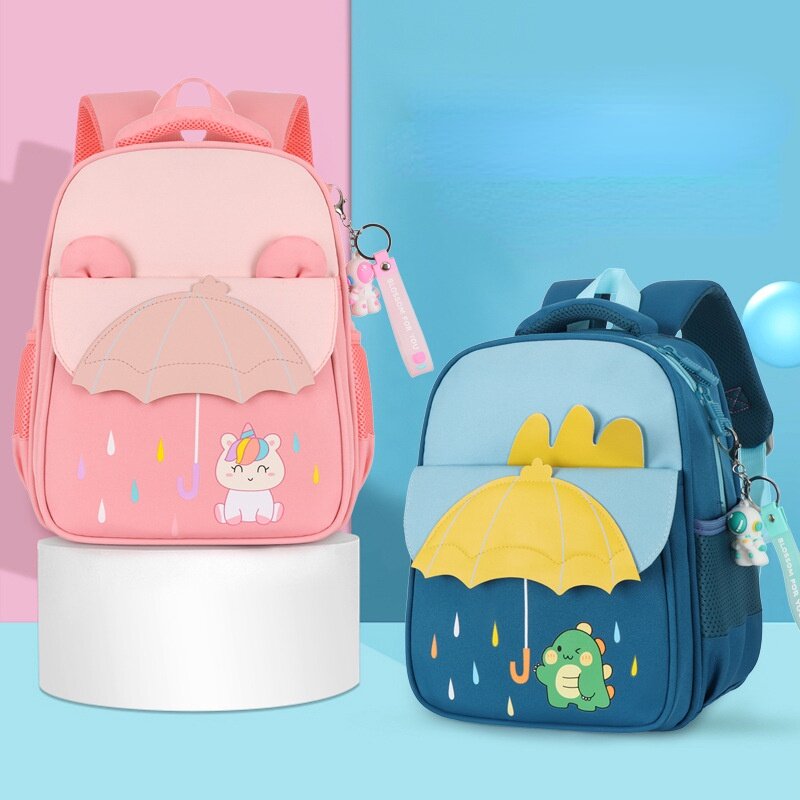 Primary Students Children Cute Unicorn Dinosaur Backpacks In Kindergarten New Girl Boy Cartoon Fashion Schoolbags with Pendant