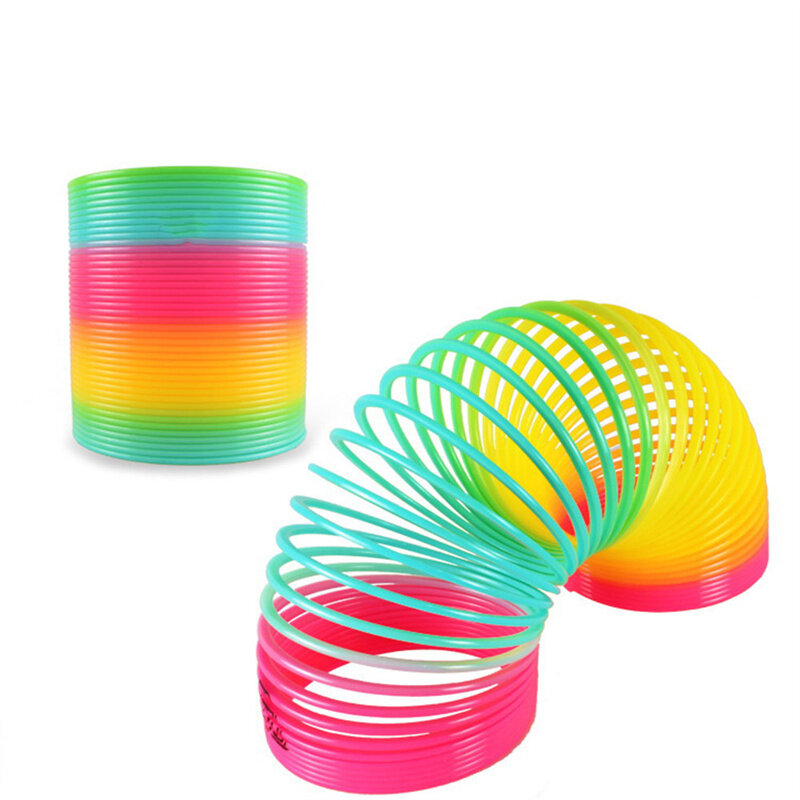 Rainbow Circle Fun Folding Toy Material Spring Coil Children's Creative Magic Party Party Funny Tool Colorful Elastic Pen Holder