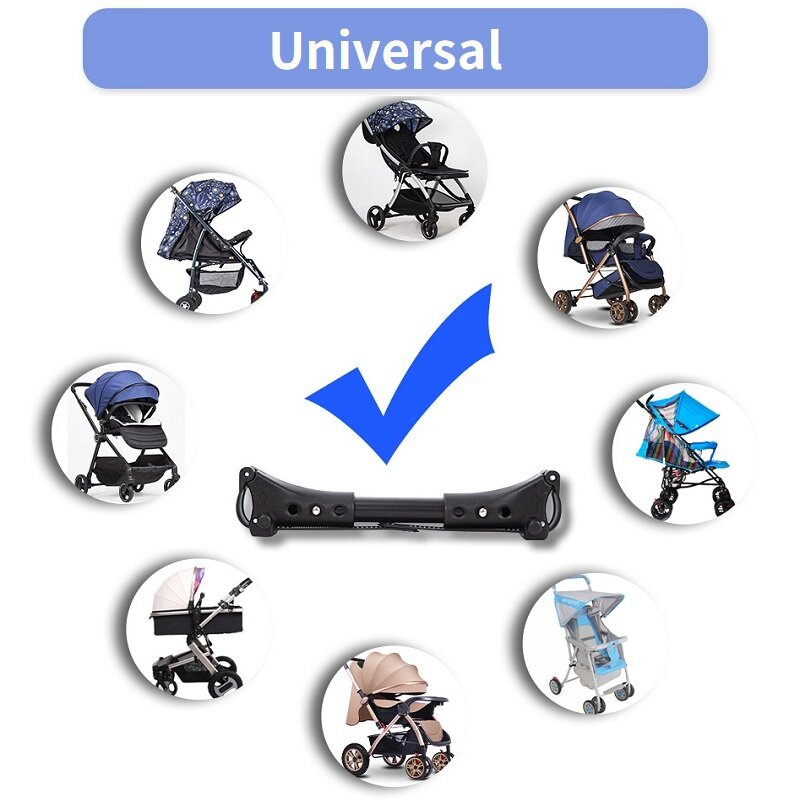 Conector para cochecito de bebé gemelo, articulaciones universales, correas de seguridad para carrito infantil, gancho ajustable, accesorios para cochecito de bebé