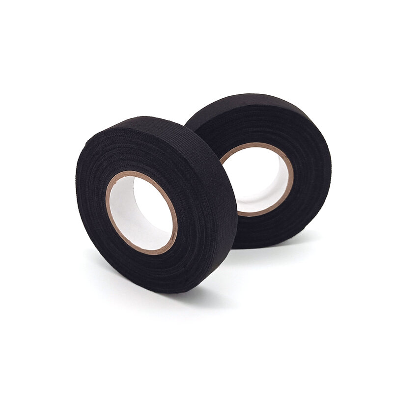 4/2PC Heat-resistant Adhesive Cloth Fabric Tape For Automotive Cable Harness Wiring Loom Electrical Tape 15M Length 19MM Width
