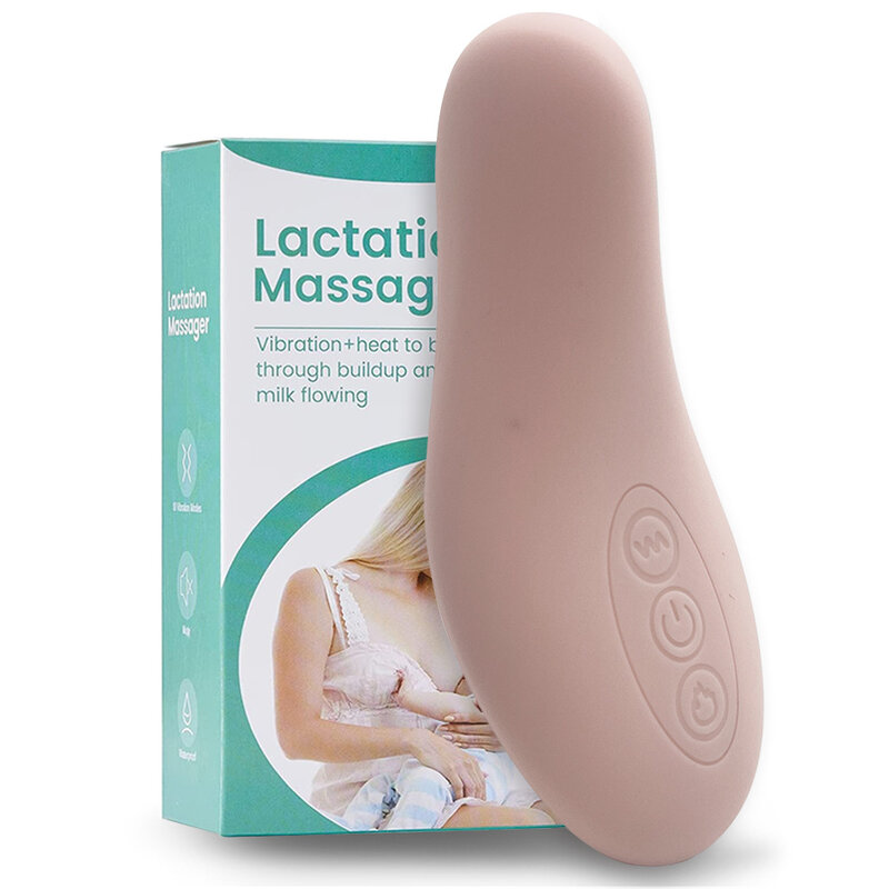 Dispositivo de masaje de refuerzo de leche postparto para mujer, Dispositivo de masaje de calentamiento de senos a través de emulsión, paquete completo adhesivo, dragado de senos