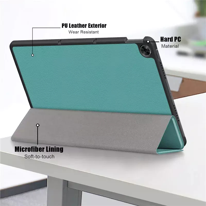 Funda de cuero PU para Realme Pad Mini, cubierta protectora magnética con soporte triplegable para tableta de 10,4 pulgadas, 2021