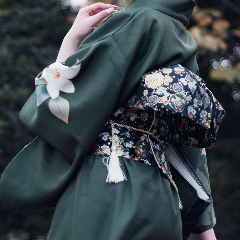 Kimono japonés de Jacquard de alta calidad, accesorios formales de Yukata, cinturón con nudo para mujer