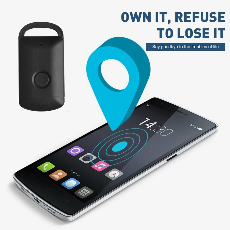 Pelacak GPS Nirkabel, Alat Pencari Lokasi Alarm Anti Hilang Sensor Pelacak Elektronik Ponsel Pintar Kunci Dompet Pencari Lokasi