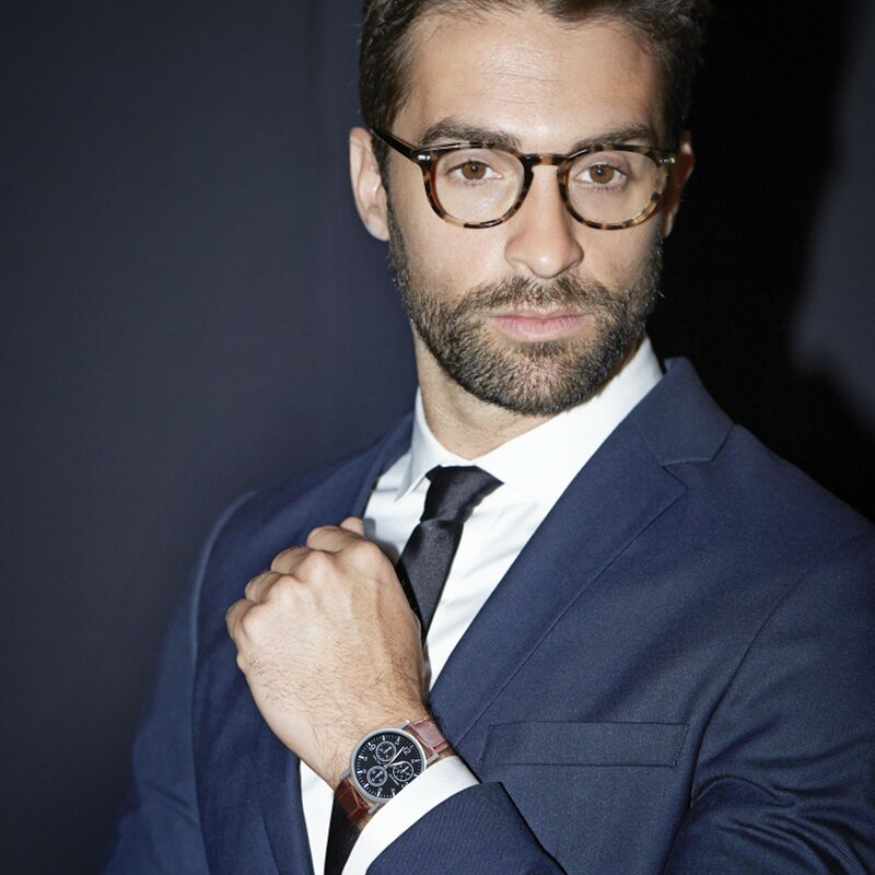 Jam tangan kuarsa Digital untuk pria, arloji fesyen kelas atas otomatis cadangan daya, jam tangan Digital kaca biru Relogio