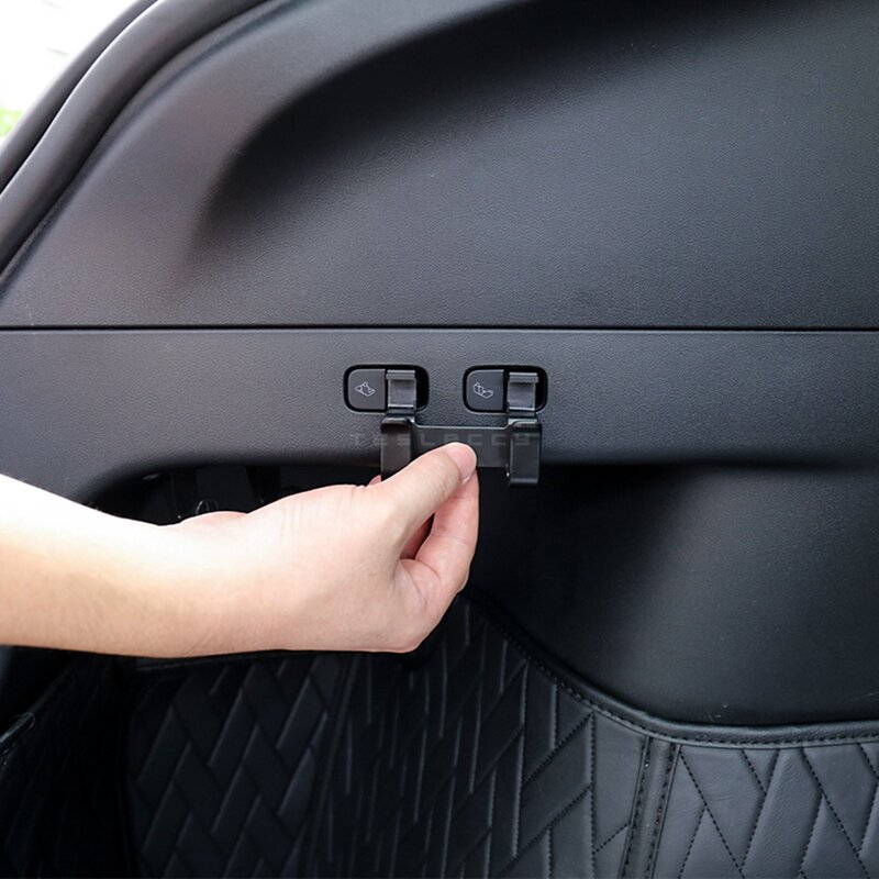 Crochet de coffre arrière, bouton de siège, pour modèle Y Tesla Cargo, support de sac d'épicerie, cintre de parapluie, rangement intérieur de voiture 2022