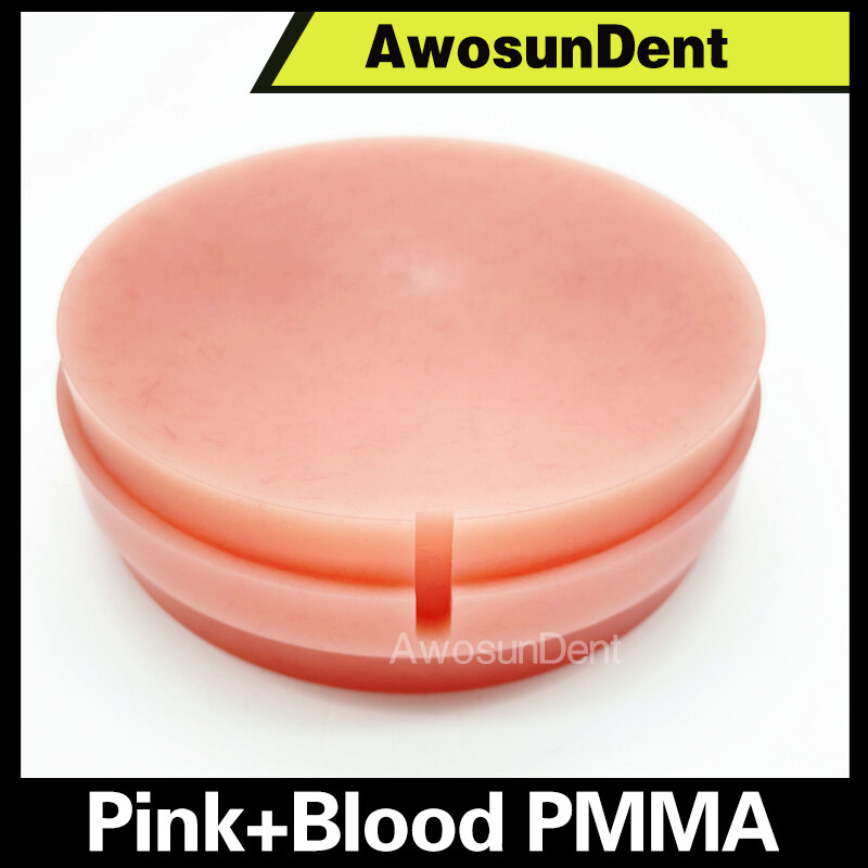 Różowy kolor PMMA Blank z żywicy krwi Sirona proteza bazowa monowarstwowa płyta PMMA 98x25mm 98x30mm A2 A3 BL3 CADCAM Blank frezowanie