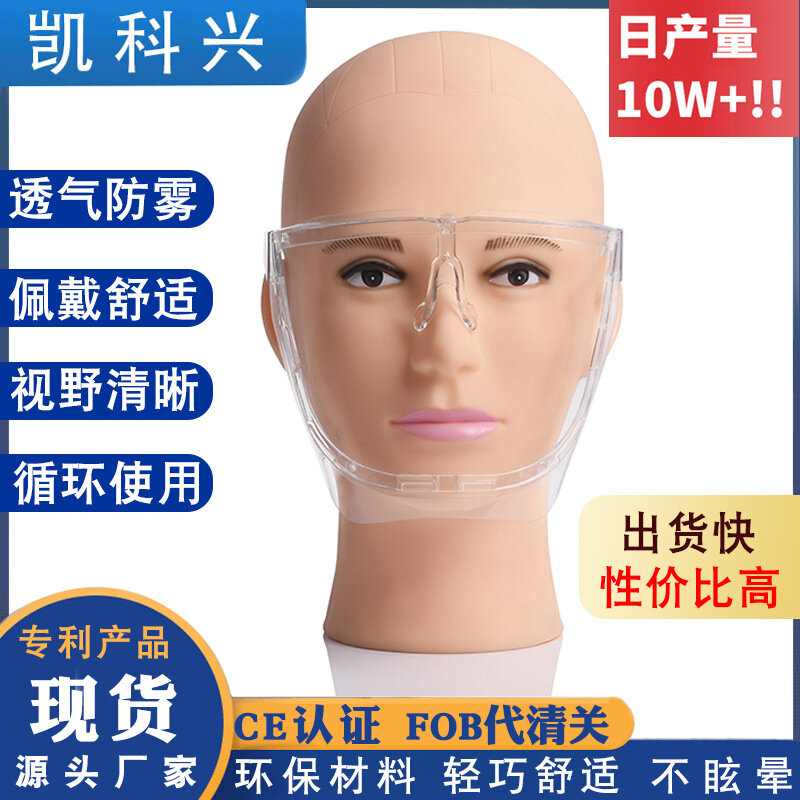Maschera Anti-goccia Anti-spruzzo Anti-polvere trasparente vera maschera antiappannamento HD