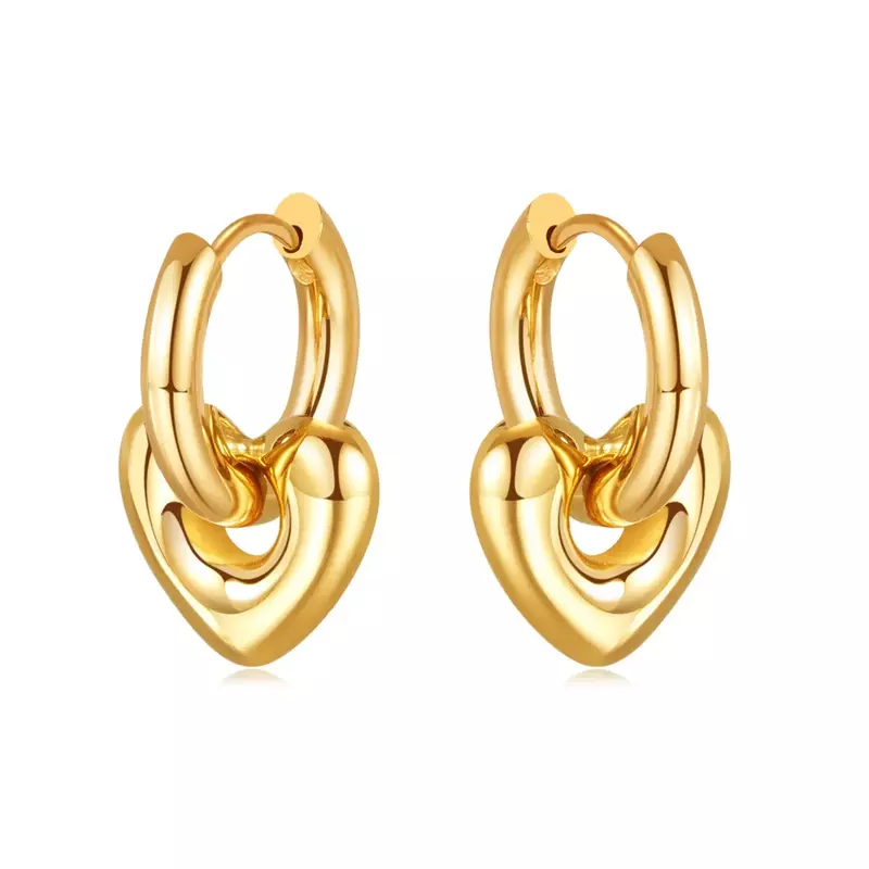 TE10 anting-anting lingkaran besar wanita, aksesori perhiasan anting-anting Hoop lingkaran kecil warna emas trendi baja tahan karat
