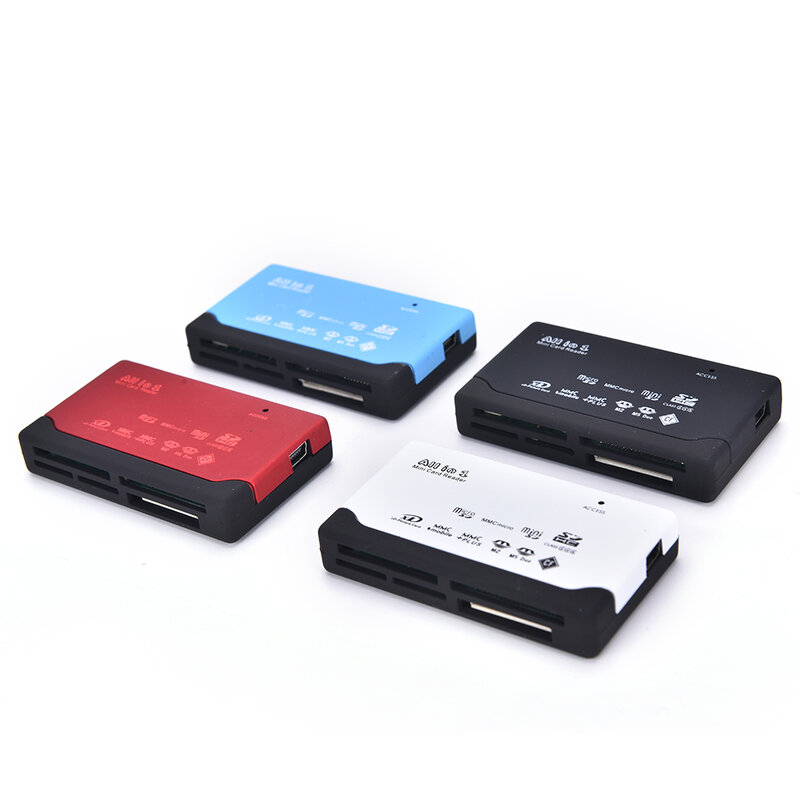 Wszystkie w jednym czytnik kart pamięci USB zewnętrzne SD SDHC Mini Micro M2 MMC XD CF 4 kolory 6.9X4X1.2cm