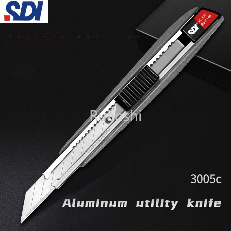 SDI Small Art Knife 9mm Aluminum Alloy 30-Degree Engraving Film box cutter Holder 3005C Utility Knife Genre Wallpaper knife