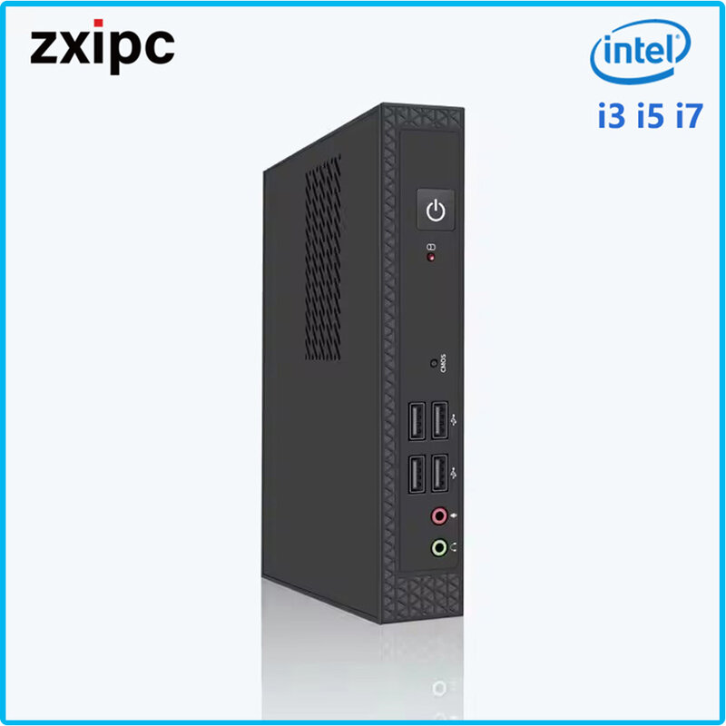 ZXIPC-Mini PC Computer, Intel Core i7, i5, Processador i3, ITX, Windows 10 Pro, Thin Client, COM, SSD, Bluetooth, WiFi, Gaming PC