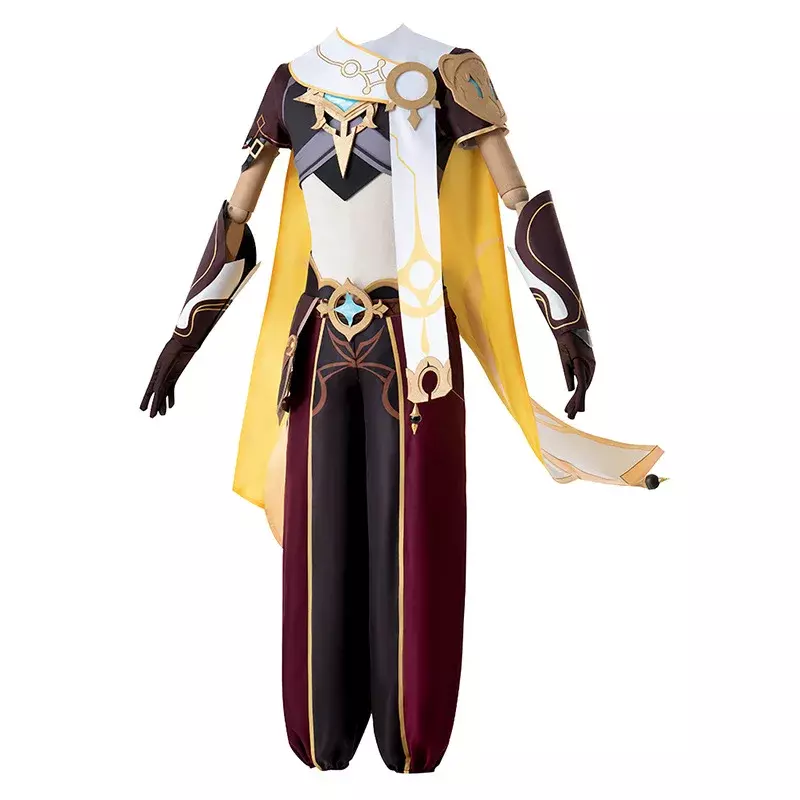 Aether-Disfraz de Genshin Impact para hombre y mujer, uniforme de Cosplay de alta calidad con peluca, conjunto completo de disfraces de Halloween