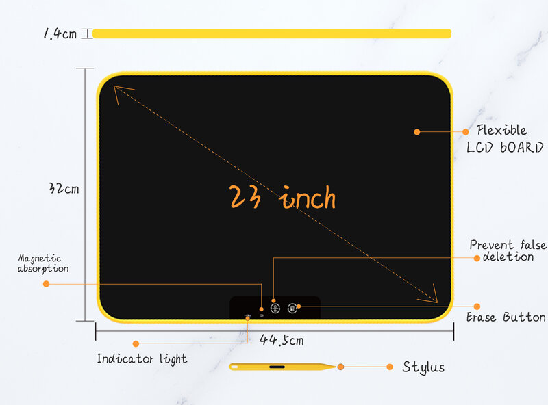 23 zoll Wiederaufladbare LCD Screen Writing Tablet Elektronische Zeichnung Bord Bunte Handschrift Pad kinder Spielzeug Business & Hause