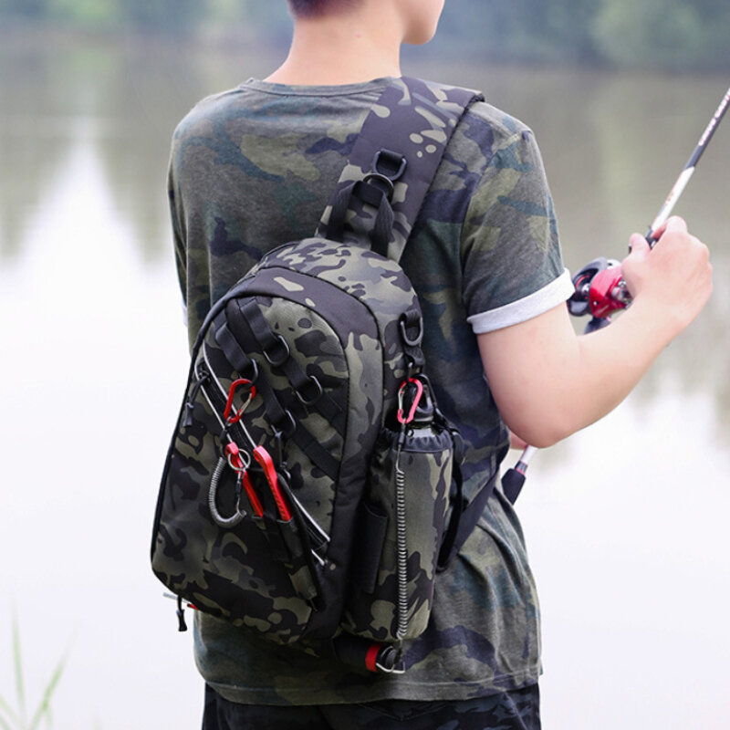 Chikage Camo Tactical Chest Bags, Multi-funcional Bolsa de Ombro, Apto para Pesca, Caça, Esportes ao ar livre, Escalada, Camping, Alta Qualidade