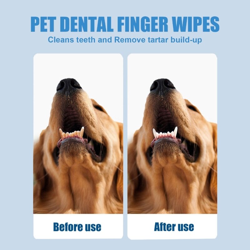 Toalhetes limpeza dentária para cães estimação, luvas dedo, ferramentas práticas para cuidados com os dentes