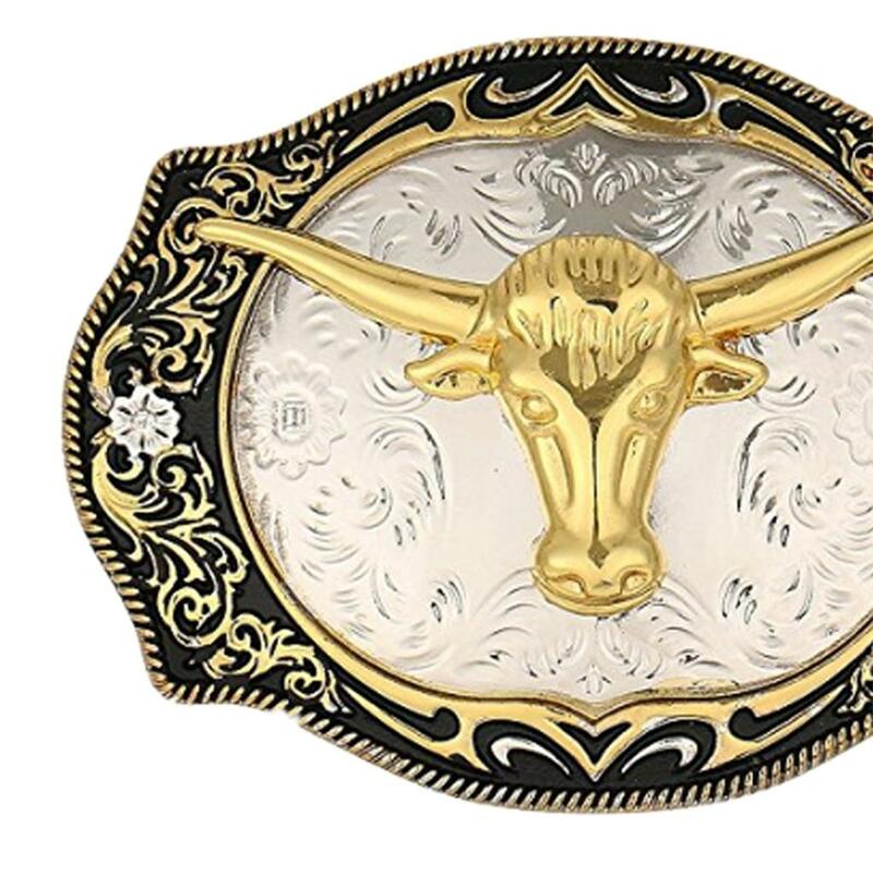Cabeça de touro estilo vintage para substituição do cinto, grande cabeça ocidental vaqueiro, vaqueiro e rodeio