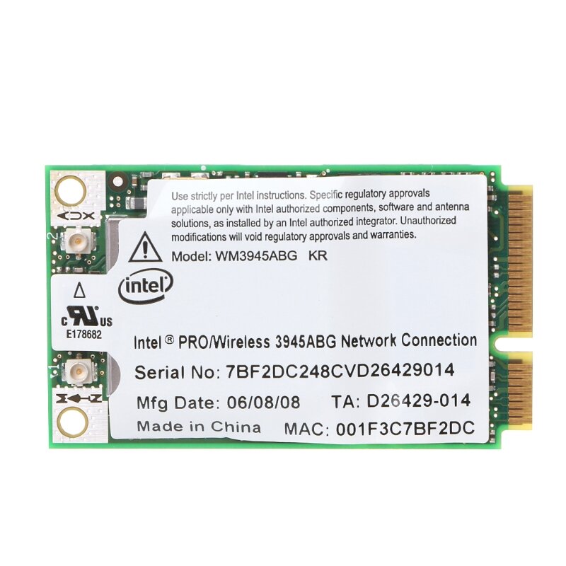 بطاقة واي فاي لاسلكية جديدة WM3945ABG Mini PCI-E 54M 802.11A/B/G لأجهزة الكمبيوتر المحمول Dell ASUS دروبشيب
