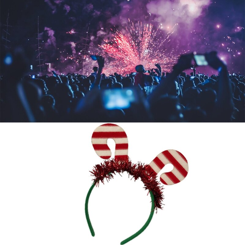 Candy Cane Stirnband Glitter Lametta Haar Hoop Weihnachten Haarband Foto Requisiten Dropship