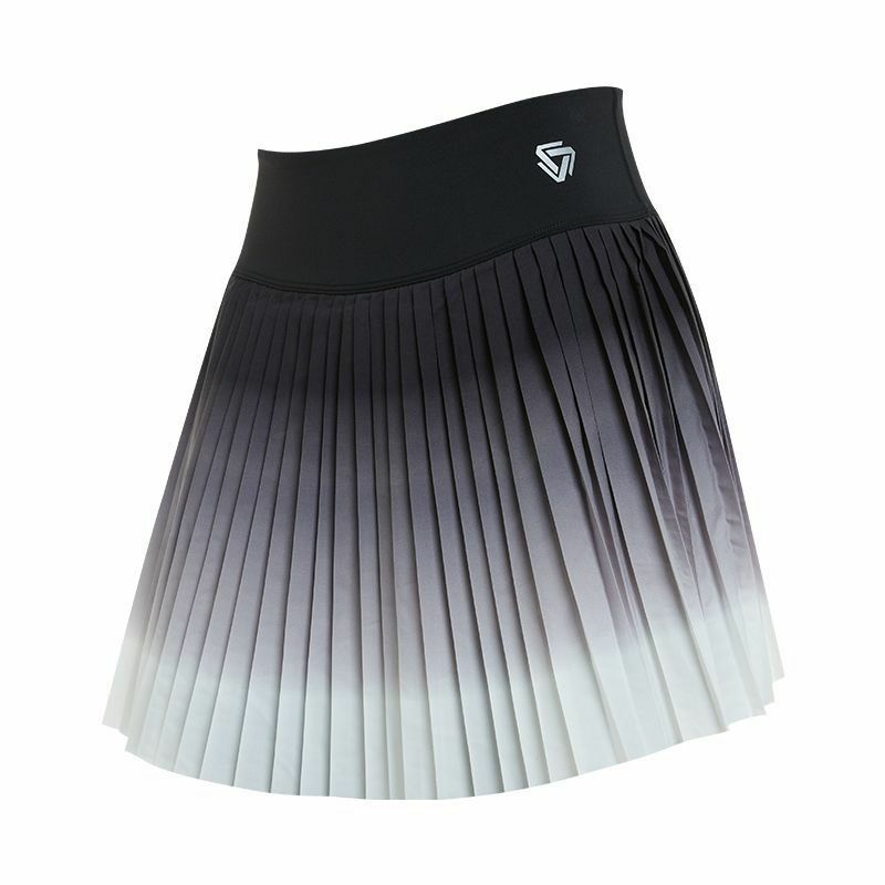 Spódnica do tenisa wiosenno-letnie wakacje dwuczęściowa plisowana spódnica antyodblaskowa z gradientem modna z wysokim stanem Fitness sportowy krótka spódniczka