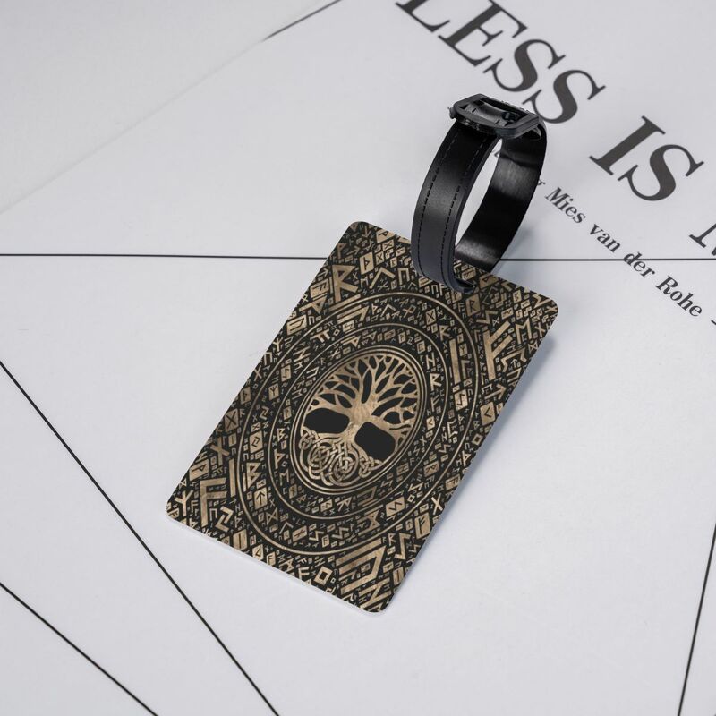 Tree Of Life Yggdrasil Runic Pattern Luggage Tag for Suitcases Fashion Viking Norse Symbol Baggage Tags  Cover Name ID Card