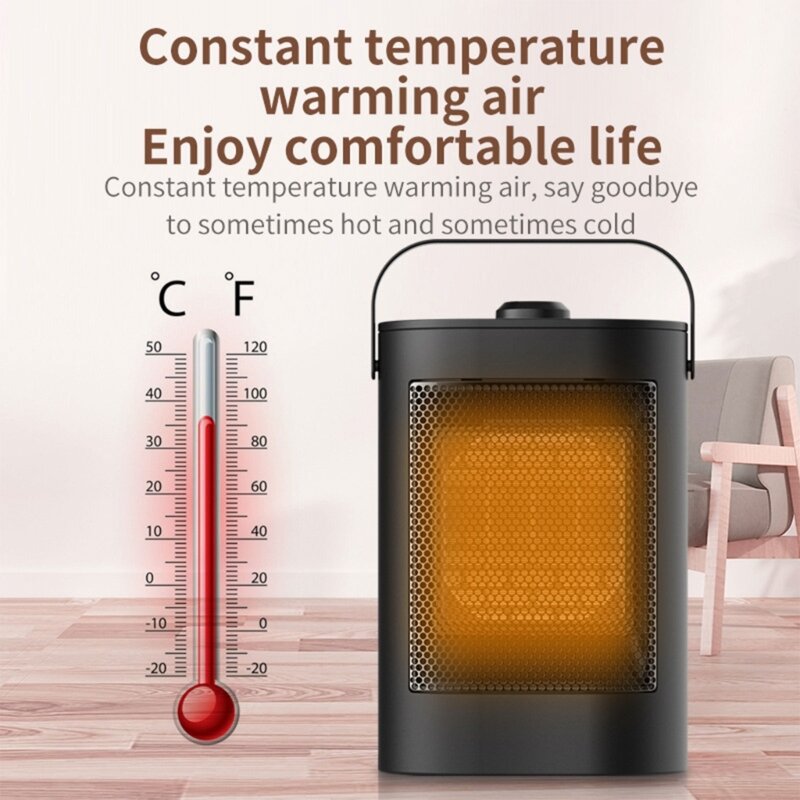 Ventilatore riscaldante da tavolo Ventilatore elettrico portatile per riscaldatore domestico per ufficio A6HB