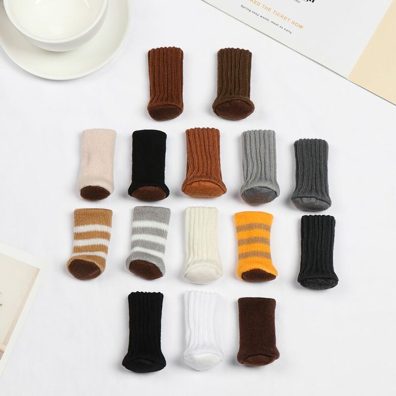 4PCS Universal Leg Sock Protective Case Knitting Chair Foot Cover Non-Slip Floor Furniture Protector Home Decor