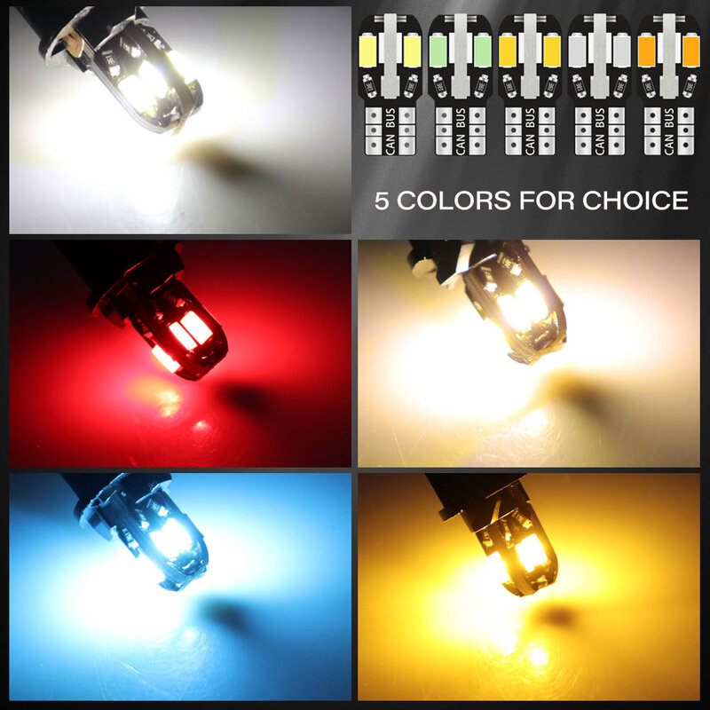 LED 자동차 인테리어 전구 캔버스 오류 없음, T10 화이트 5730 8SMD LED 12V, 자동차 사이드 웨지 라이트, 화이트 램프, 자동차 스타일, 10 개