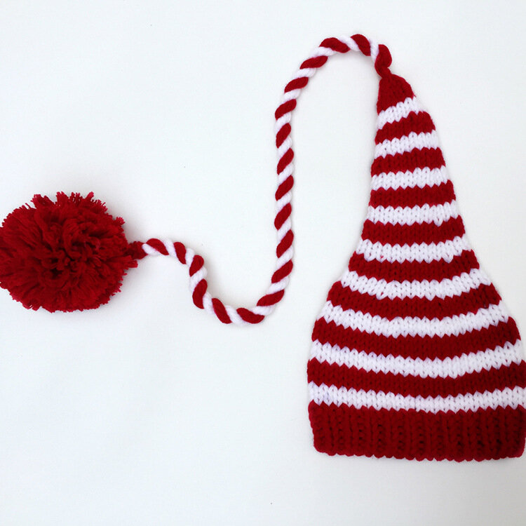 Baby Hat Newborn Photography Props Knit Long Tails Christmas Hat Crochet infant Hats Baby photo shoot props Accessories