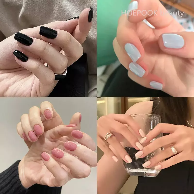 Pegatinas de uñas de Gel de Color sólido, pegatinas de Arte de uñas de moda Simple, pegatina impermeable Simple de cobertura completa para mujeres y niñas
