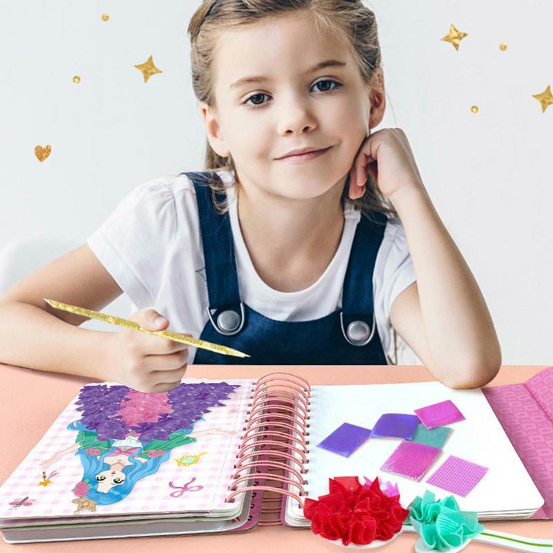 Princesa vestir-se poke arte DIY brinquedos para crianças, pintura educacional brinquedo, papel pré-escolar, arte suprimentos, artesanato feito à mão