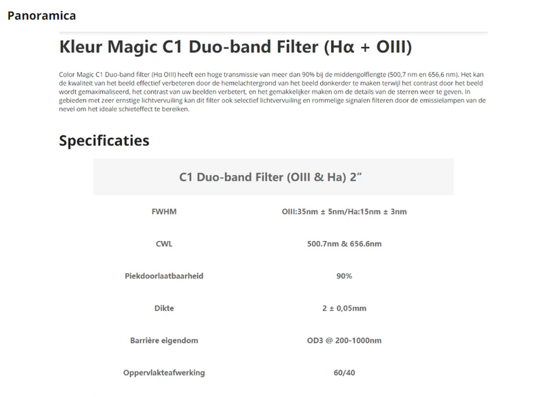 Askar-filtro de doble banda C1 di C2 2, color Magic C, 2 ", profesional