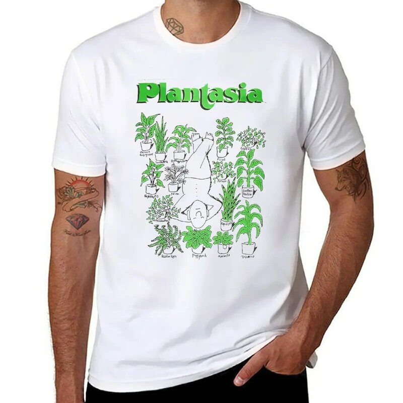 Новая футболка Plantasia, футболка с коротким рукавом, спортивные футболки с веером, Мужская футболка