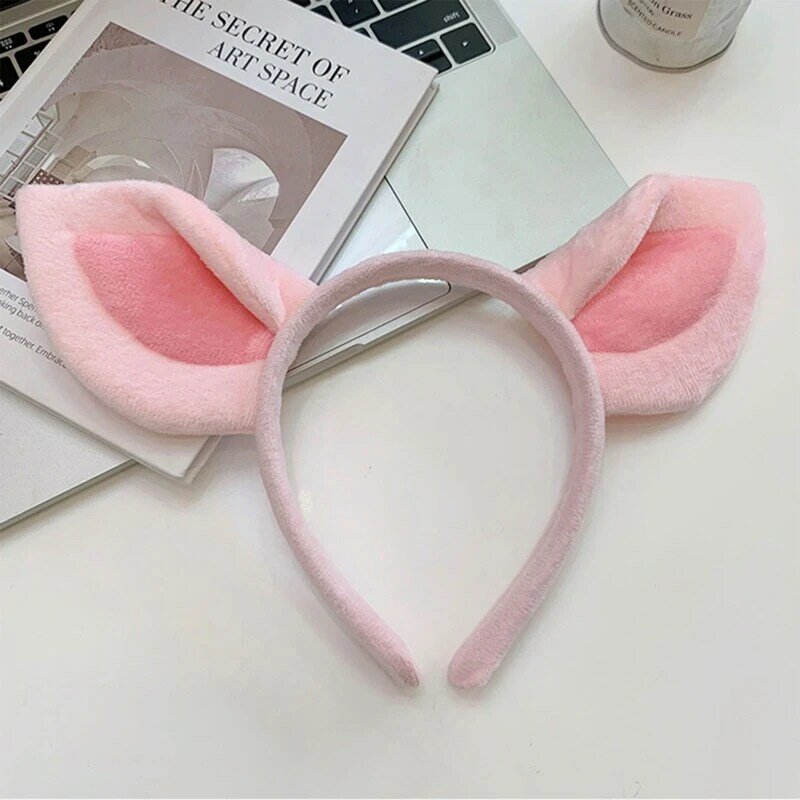 Simple Sweet Hair Accessories Women Students Washing Face Hairband Little Pig Ears Headbands Plush Cartoon Hair Drop Shipping