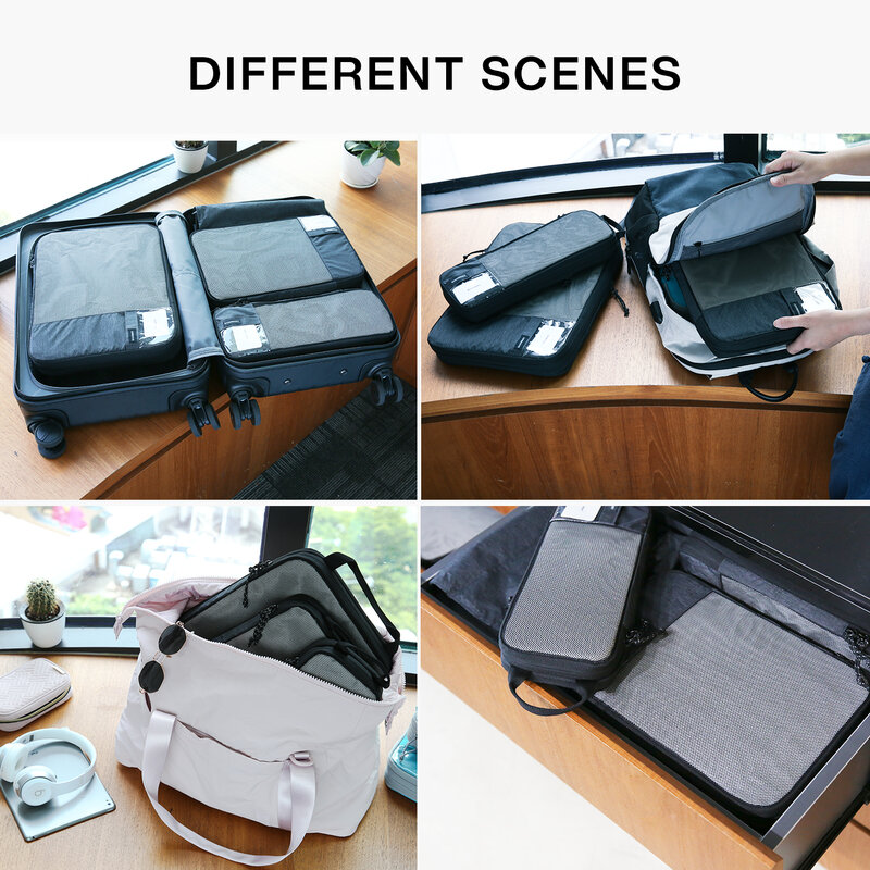 BAGSMART-cubos de embalaje de compresión para hombre y mujer, organizador de equipaje expandible de viaje, para llevar, 2-6 piezas