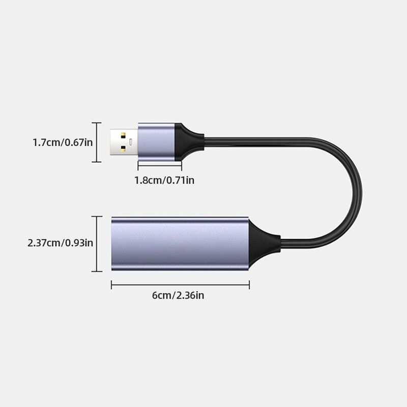 USB Ethernet Adapter USB3.0 PC Internet USB 1000Mbps Network Adapter RJ45 Type-C Gigabit 2.5G for Laptop/Tv Box