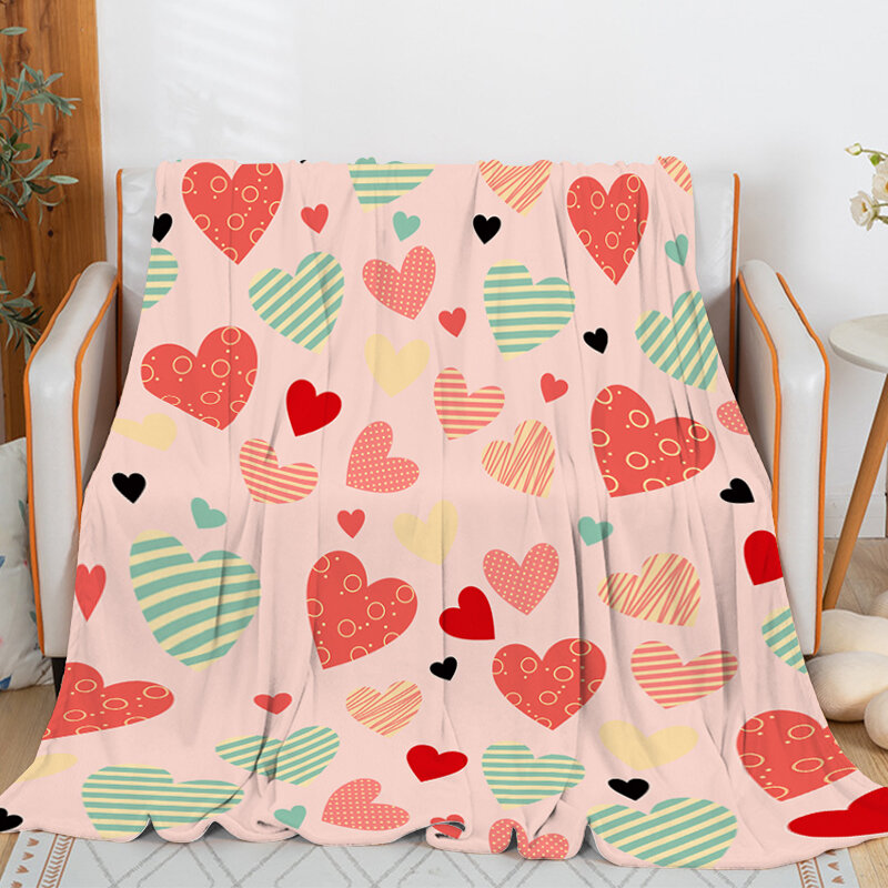 Love Fleece Blanket Sofa Winter King Size Microfiber Bedding Warm Knee Bed Camping Custom Decorative Nap Fluffy Soft Blankets