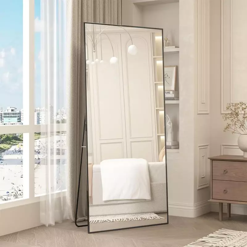 Полноразмерное зеркало 65 × 24, напольное до потолка зеркало, спальня на стене, комод и настенное зеркало с тонкой рамкой